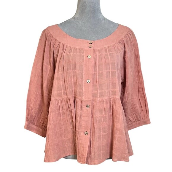 Altar'd State Tops - Altar'd State Tiered Layered Babydoll Top Women’s S Pink Boho Hippie Gypsy